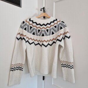 Altar'd State Cream and brown sweater #winterknits